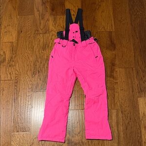 Women’s Riviyele Size Medium Pink Snow Pants with removable suspenders and bib
